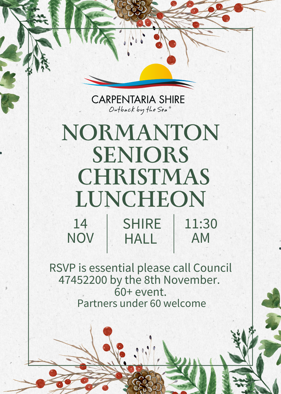 Normanton Seniors Lunch Poster