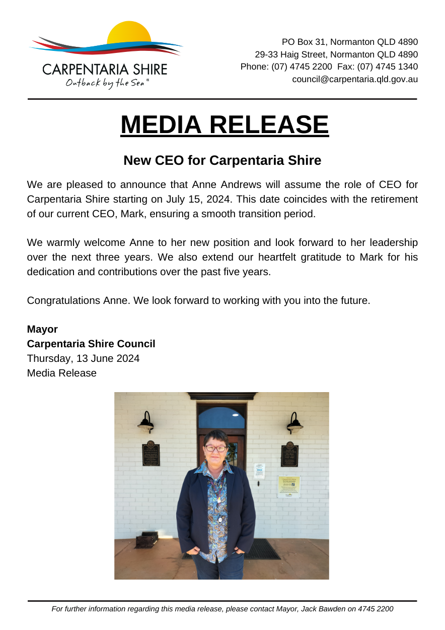 Media Release New CEO