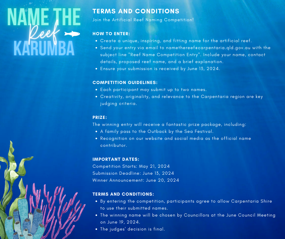 Name the reef - terms and conditions