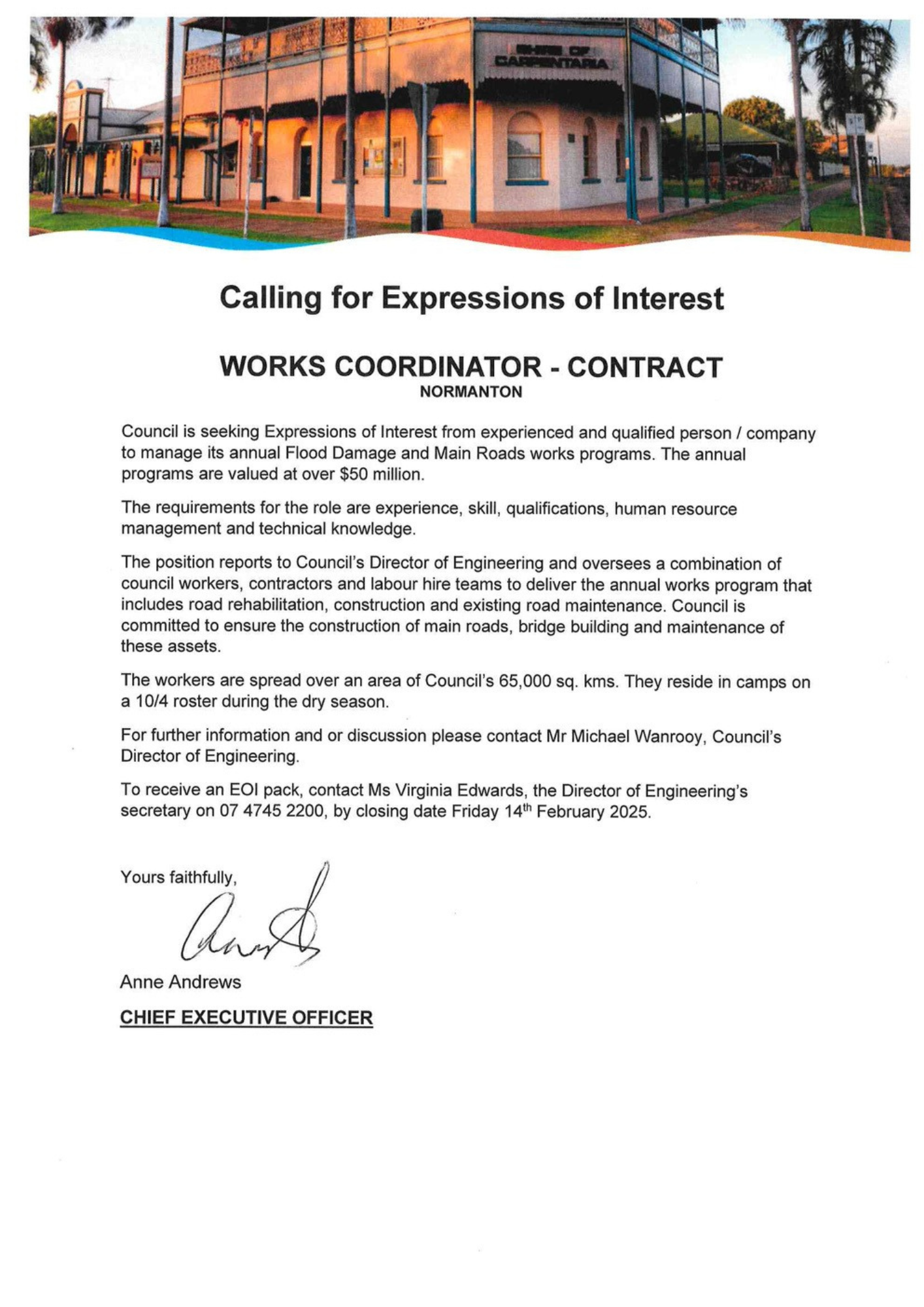 Work coordinator expression of interest